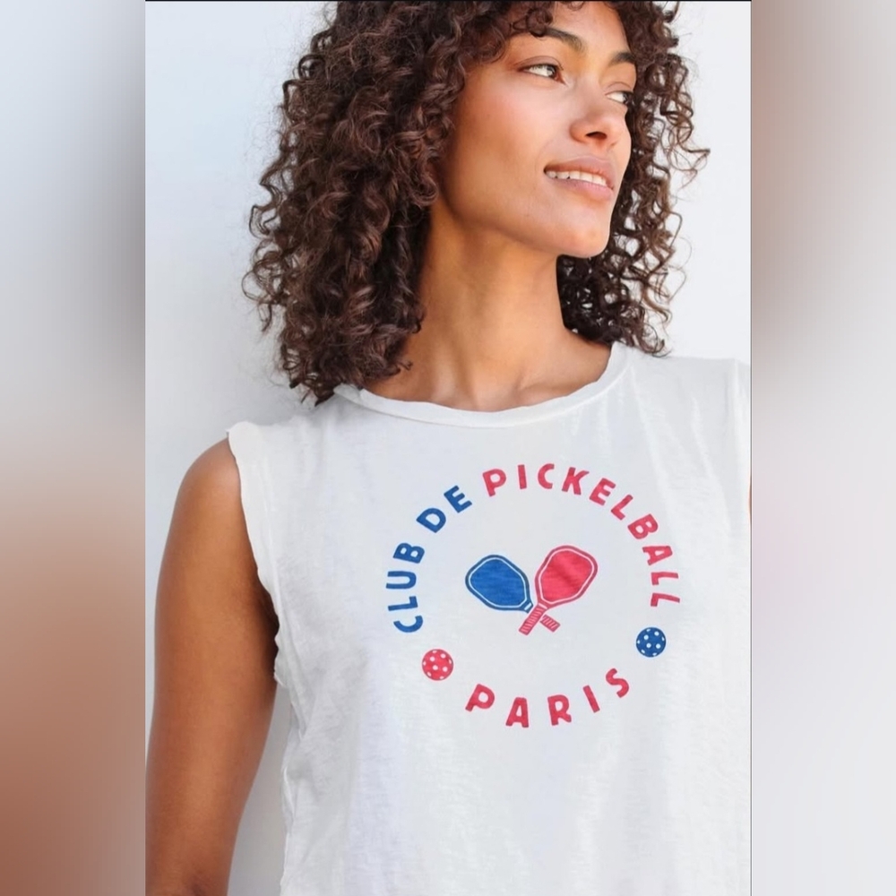 Sundry By "Anthropologie" Club de Pickleball Muscle Tee - Picture 3 of 11